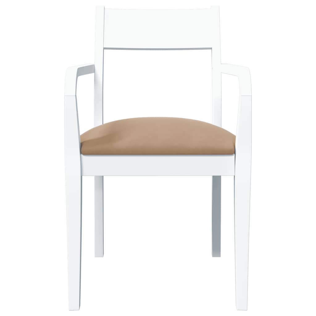 Sedie da Pranzo con Cuscini 2 pz Bianco Legno Massello di Hevea | homemem39