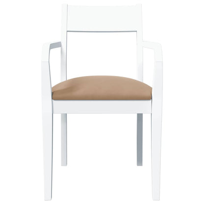 Sedie da Pranzo con Cuscini 2 pz Bianco Legno Massello di Hevea | homemem39