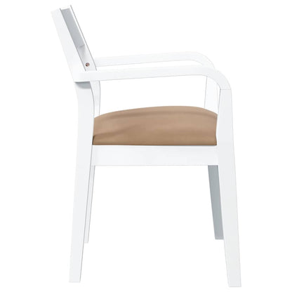 Sedie da Pranzo con Cuscini 2 pz Bianco Legno Massello di Hevea | homemem39
