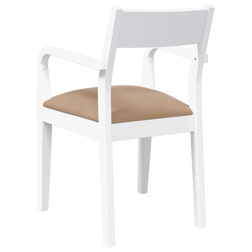 Sedie da Pranzo con Cuscini 2 pz Bianco Legno Massello di Hevea | homemem39