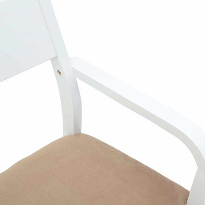 Sedie da Pranzo con Cuscini 2 pz Bianco Legno Massello di Hevea | homemem39