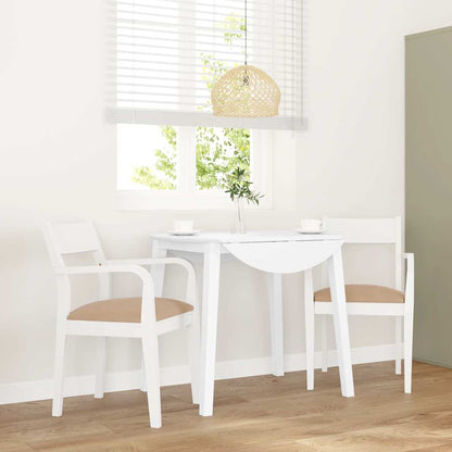 Sedie da Pranzo con Cuscini 2 pz Bianco Legno Massello di Hevea