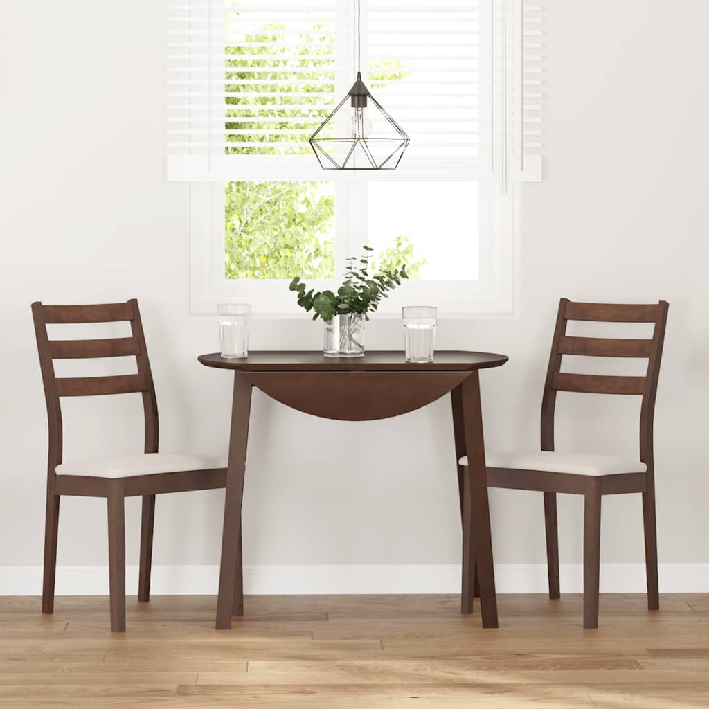 Sedie da Pranzo con Cuscini 2pz Marrone Legno Massello di Hevea | homemem39
