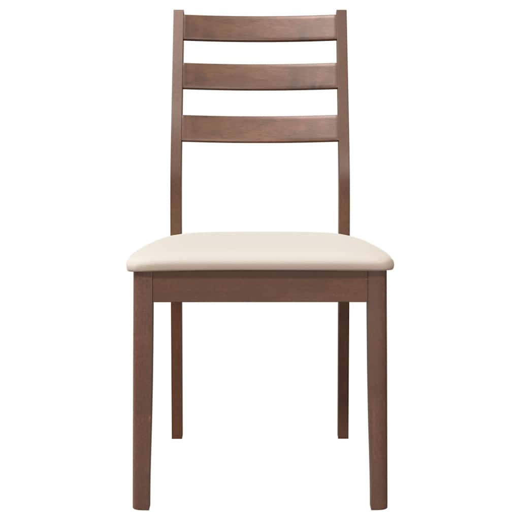 Sedie da Pranzo con Cuscini 2pz Marrone Legno Massello di Hevea | homemem39
