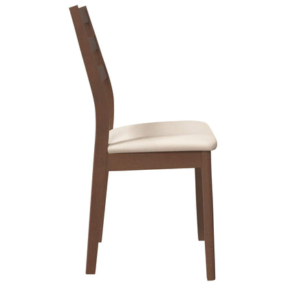 Sedie da Pranzo con Cuscini 2pz Marrone Legno Massello di Hevea | homemem39
