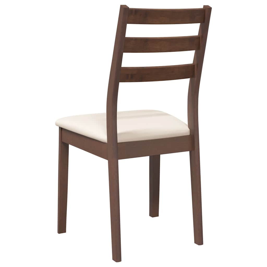 Sedie da Pranzo con Cuscini 2pz Marrone Legno Massello di Hevea | homemem39