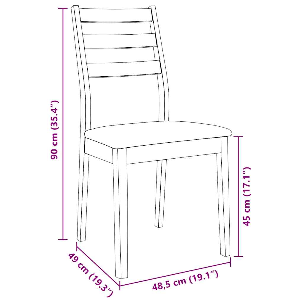 Sedie da Pranzo con Cuscini 2pz Marrone Legno Massello di Hevea | homemem39