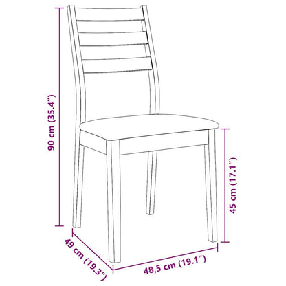 Sedie da Pranzo con Cuscini 2pz Marrone Legno Massello di Hevea | homemem39