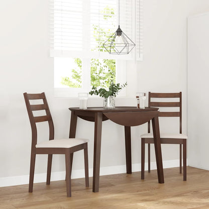 Sedie da Pranzo con Cuscini 2pz Marrone Legno Massello di Hevea | homemem39