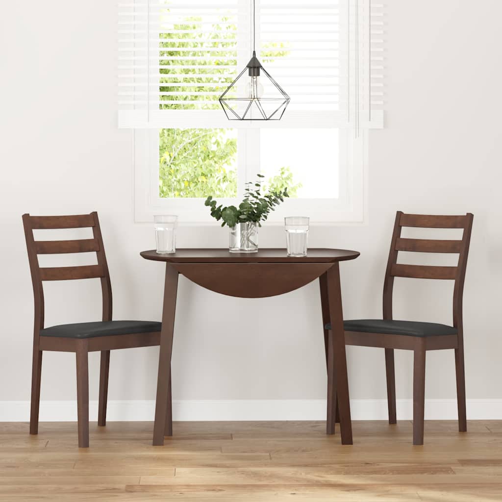 Sedie da Pranzo con Cuscini 2pz Marrone Legno Massello di Hevea | homemem39