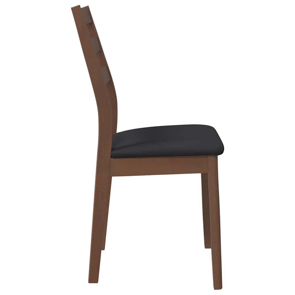 Sedie da Pranzo con Cuscini 2pz Marrone Legno Massello di Hevea | homemem39