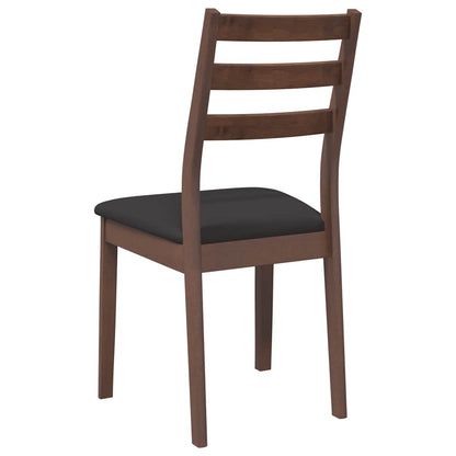 Sedie da Pranzo con Cuscini 2pz Marrone Legno Massello di Hevea | homemem39