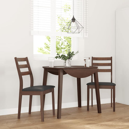 Sedie da Pranzo con Cuscini 2pz Marrone Legno Massello di Hevea | homemem39