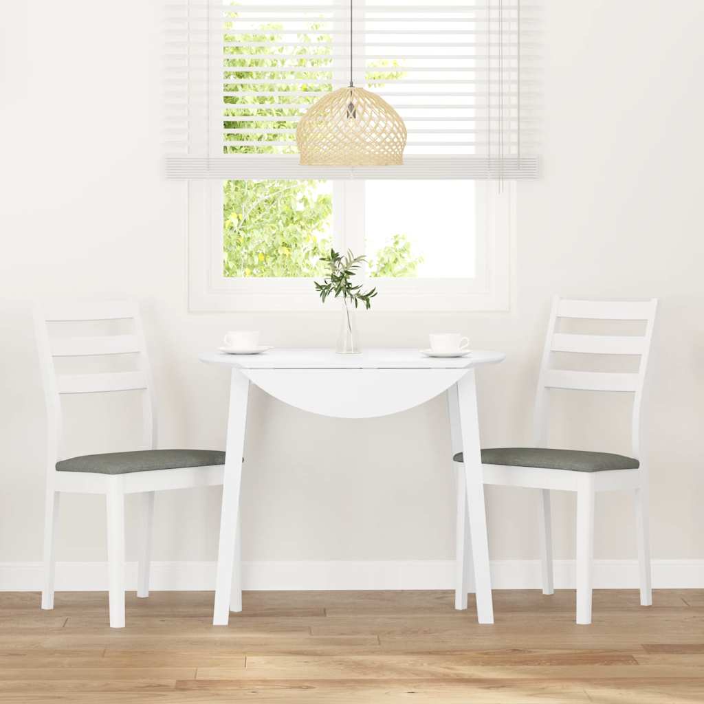 Sedie da Pranzo con Cuscini 2 pz Bianco Legno Massello di Hevea | homemem39