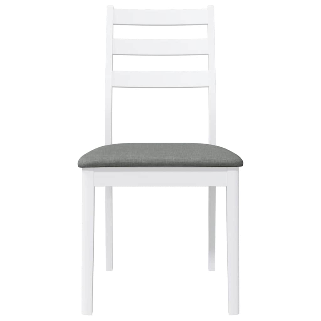 Sedie da Pranzo con Cuscini 2 pz Bianco Legno Massello di Hevea | homemem39