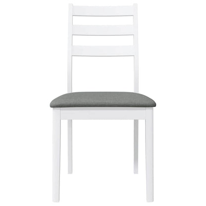 Sedie da Pranzo con Cuscini 2 pz Bianco Legno Massello di Hevea | homemem39