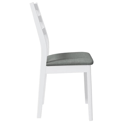 Sedie da Pranzo con Cuscini 2 pz Bianco Legno Massello di Hevea | homemem39