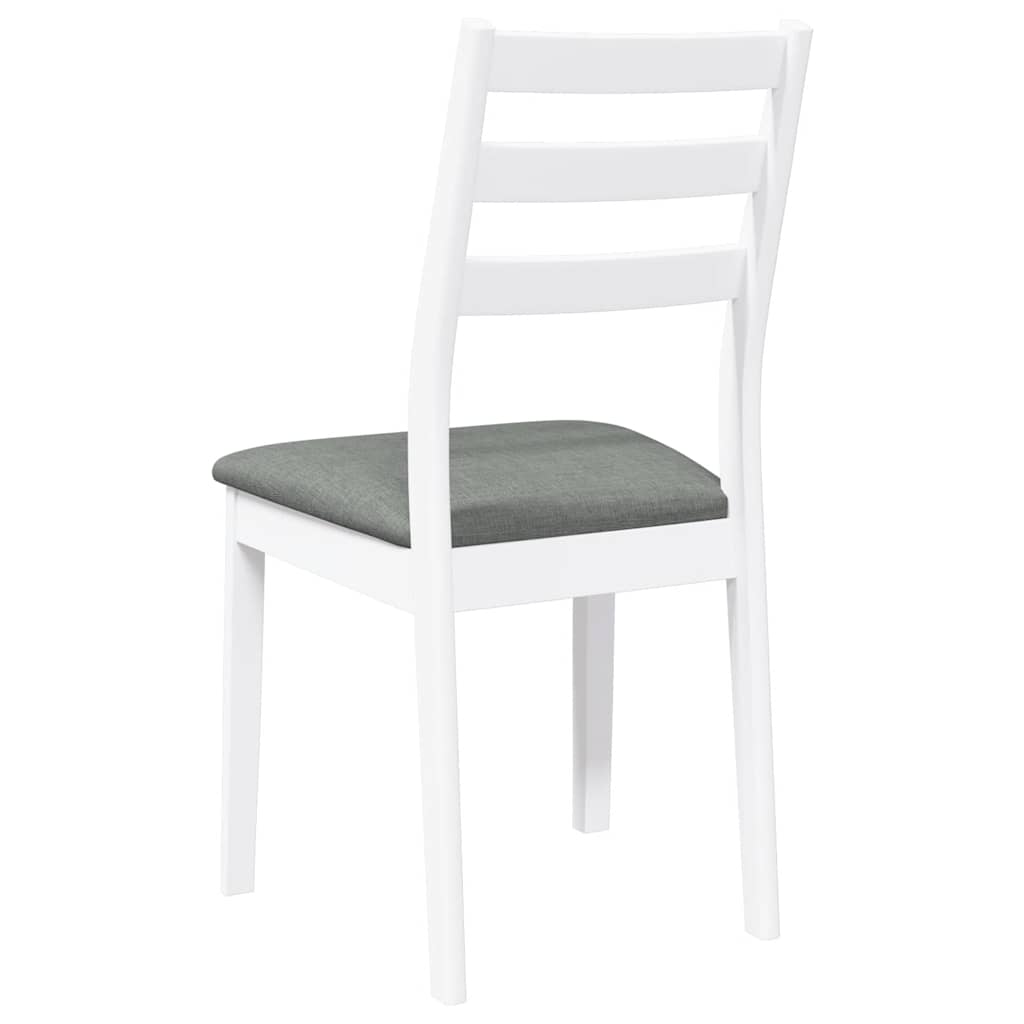 Sedie da Pranzo con Cuscini 2 pz Bianco Legno Massello di Hevea | homemem39