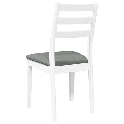 Sedie da Pranzo con Cuscini 2 pz Bianco Legno Massello di Hevea | homemem39