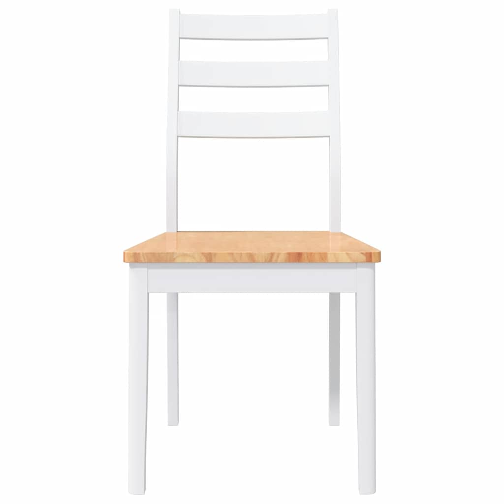 Sedie da Pranzo 2 pz Bianche in Legno Massello di Hevea | homemem39