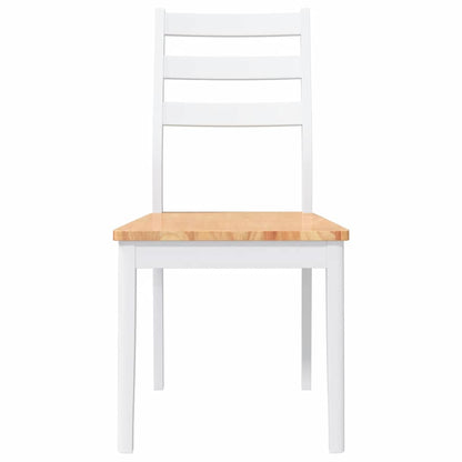 Sedie da Pranzo 2 pz Bianche in Legno Massello di Hevea | homemem39