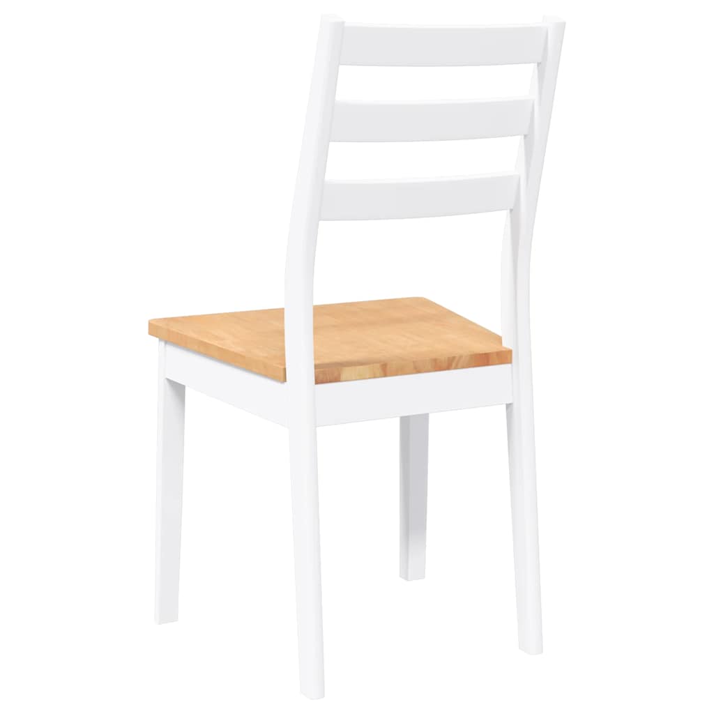 Sedie da Pranzo 2 pz Bianche in Legno Massello di Hevea | homemem39