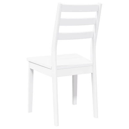 Sedie da Pranzo 2 pz Bianche in Legno Massello di Hevea | homemem39
