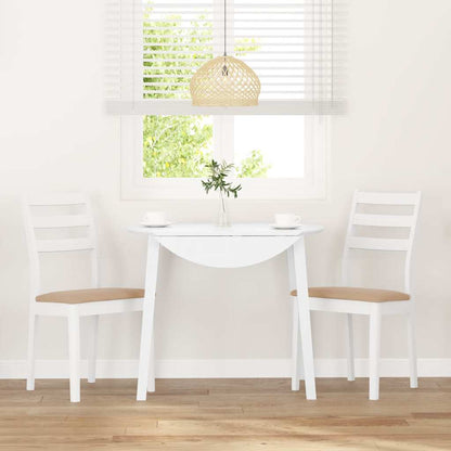 Sedie da Pranzo con Cuscini 2 pz Bianco Legno Massello di Hevea | homemem39