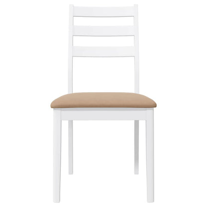 Sedie da Pranzo con Cuscini 2 pz Bianco Legno Massello di Hevea | homemem39