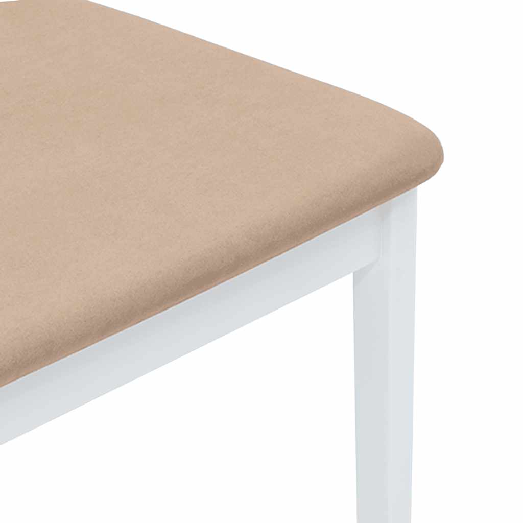 Sedie da Pranzo con Cuscini 2 pz Bianco Legno Massello di Hevea | homemem39