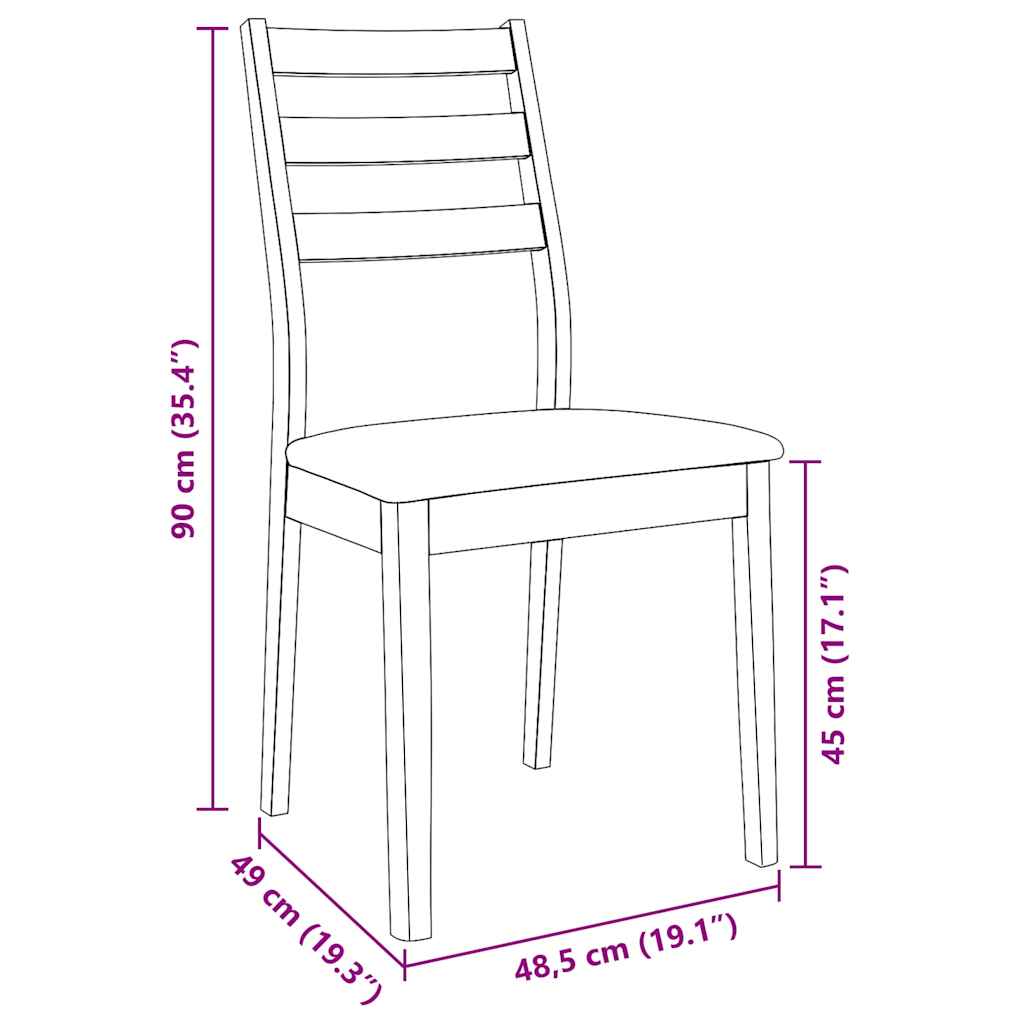 Sedie da Pranzo con Cuscini 2 pz Bianco Legno Massello di Hevea | homemem39