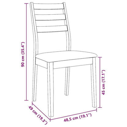 Sedie da Pranzo con Cuscini 2 pz Bianco Legno Massello di Hevea | homemem39