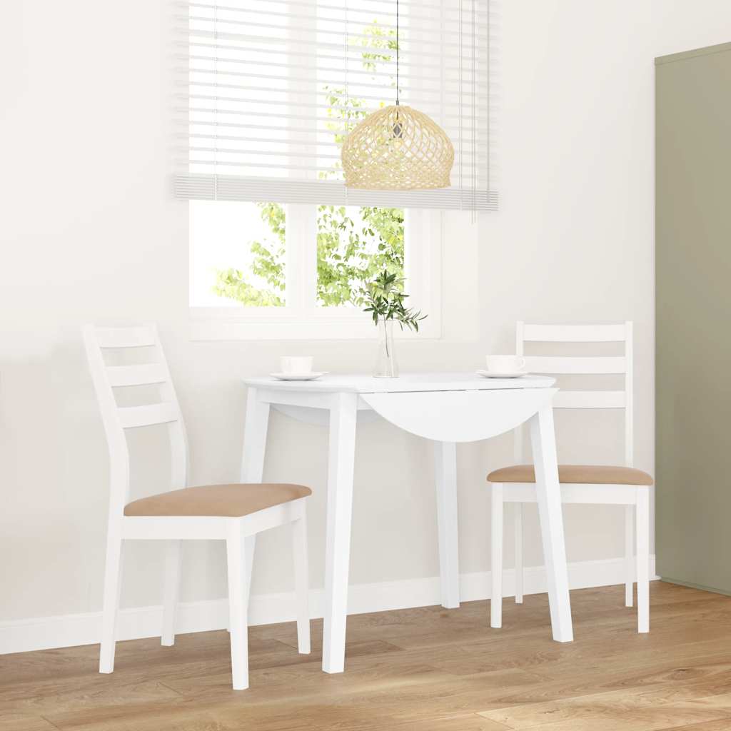 Sedie da Pranzo con Cuscini 2 pz Bianco Legno Massello di Hevea | homemem39