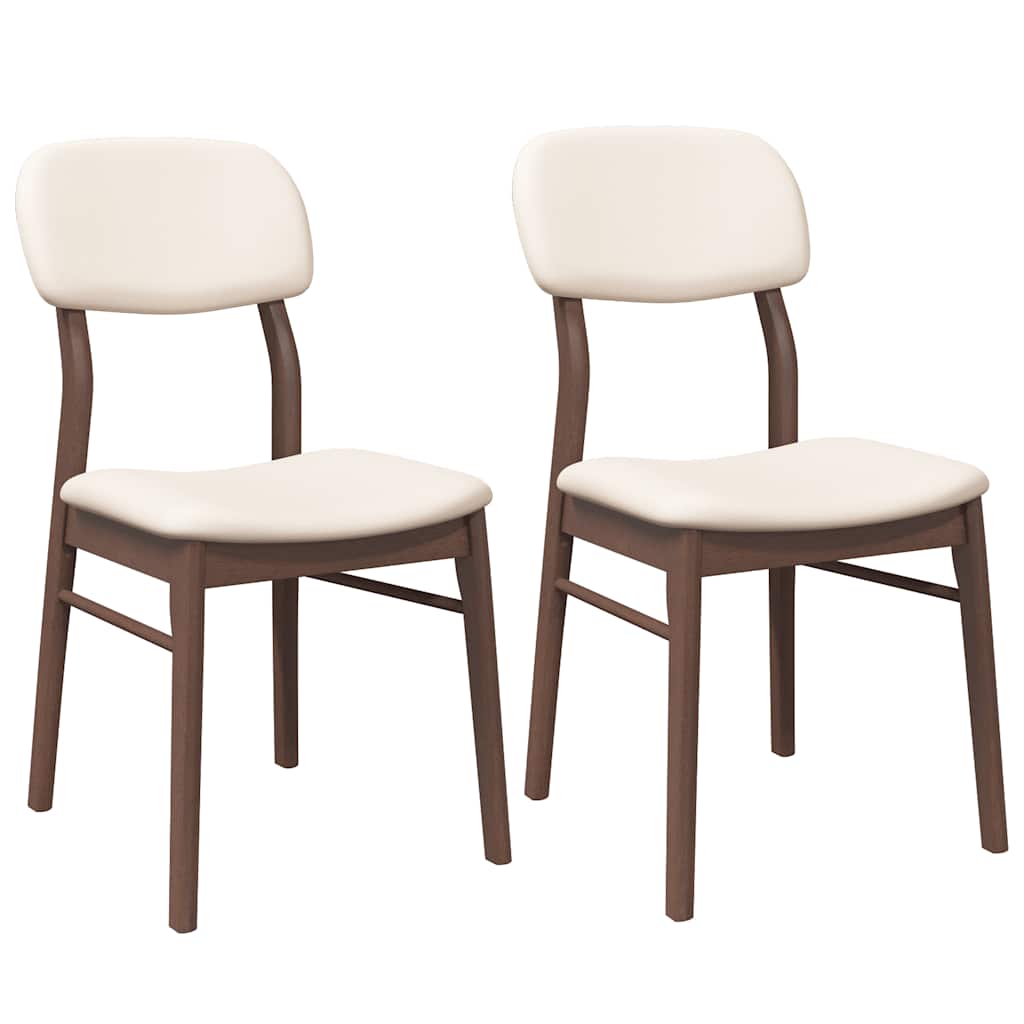 Sedie da Pranzo con Cuscini 2pz Marrone Legno Massello di Hevea | homemem39