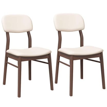 Sedie da Pranzo con Cuscini 2pz Marrone Legno Massello di Hevea | homemem39