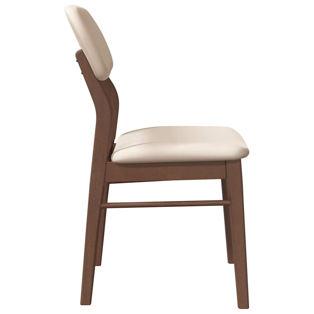 Sedie da Pranzo con Cuscini 2pz Marrone Legno Massello di Hevea | homemem39