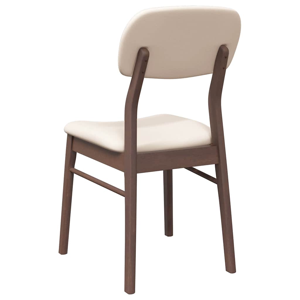 Sedie da Pranzo con Cuscini 2pz Marrone Legno Massello di Hevea | homemem39