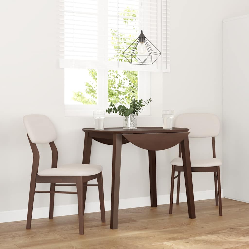 Sedie da Pranzo con Cuscini 2pz Marrone Legno Massello di Hevea | homemem39