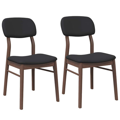 Sedie da Pranzo con Cuscini 2pz Marrone Legno Massello di Hevea | homemem39