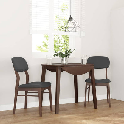 Sedie da Pranzo con Cuscini 2pz Marrone Legno Massello di Hevea | homemem39