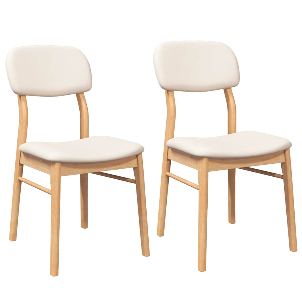 Sedie da Pranzo con Cuscini 2 pz Naturale Legno Massello Hevea | homemem39