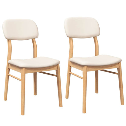 Sedie da Pranzo con Cuscini 2 pz Naturale Legno Massello Hevea | homemem39