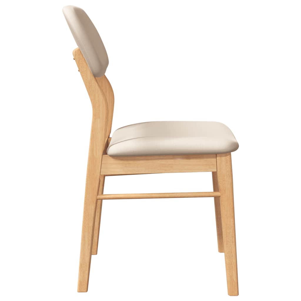Sedie da Pranzo con Cuscini 2 pz Naturale Legno Massello Hevea | homemem39