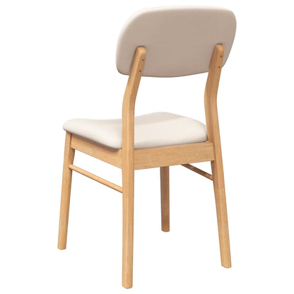 Sedie da Pranzo con Cuscini 2 pz Naturale Legno Massello Hevea | homemem39
