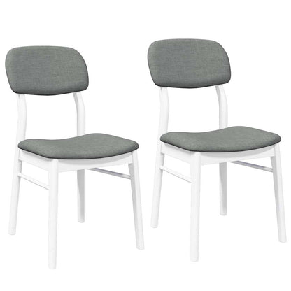 Sedie da Pranzo con Cuscini 2 pz Bianco Legno Massello di Hevea | homemem39