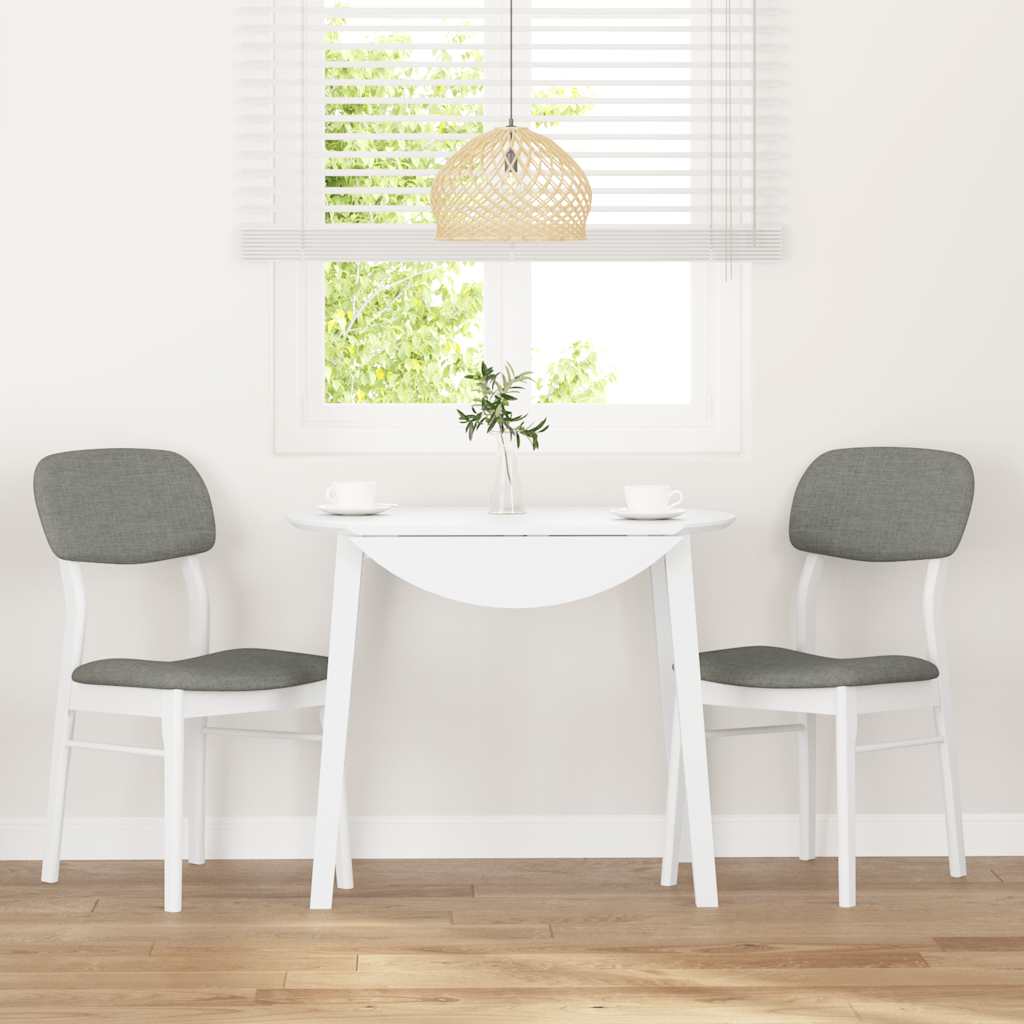 Sedie da Pranzo con Cuscini 2 pz Bianco Legno Massello di Hevea | homemem39