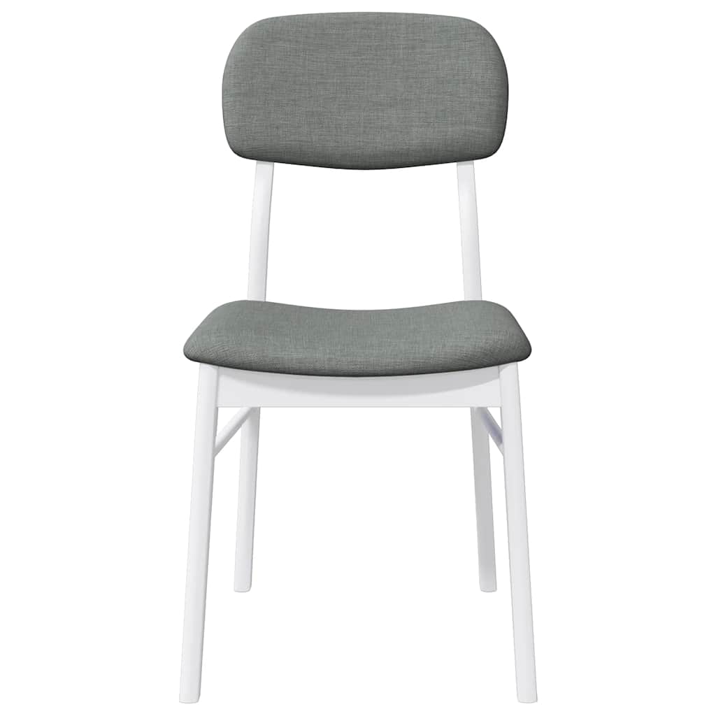Sedie da Pranzo con Cuscini 2 pz Bianco Legno Massello di Hevea | homemem39