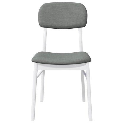 Sedie da Pranzo con Cuscini 2 pz Bianco Legno Massello di Hevea | homemem39