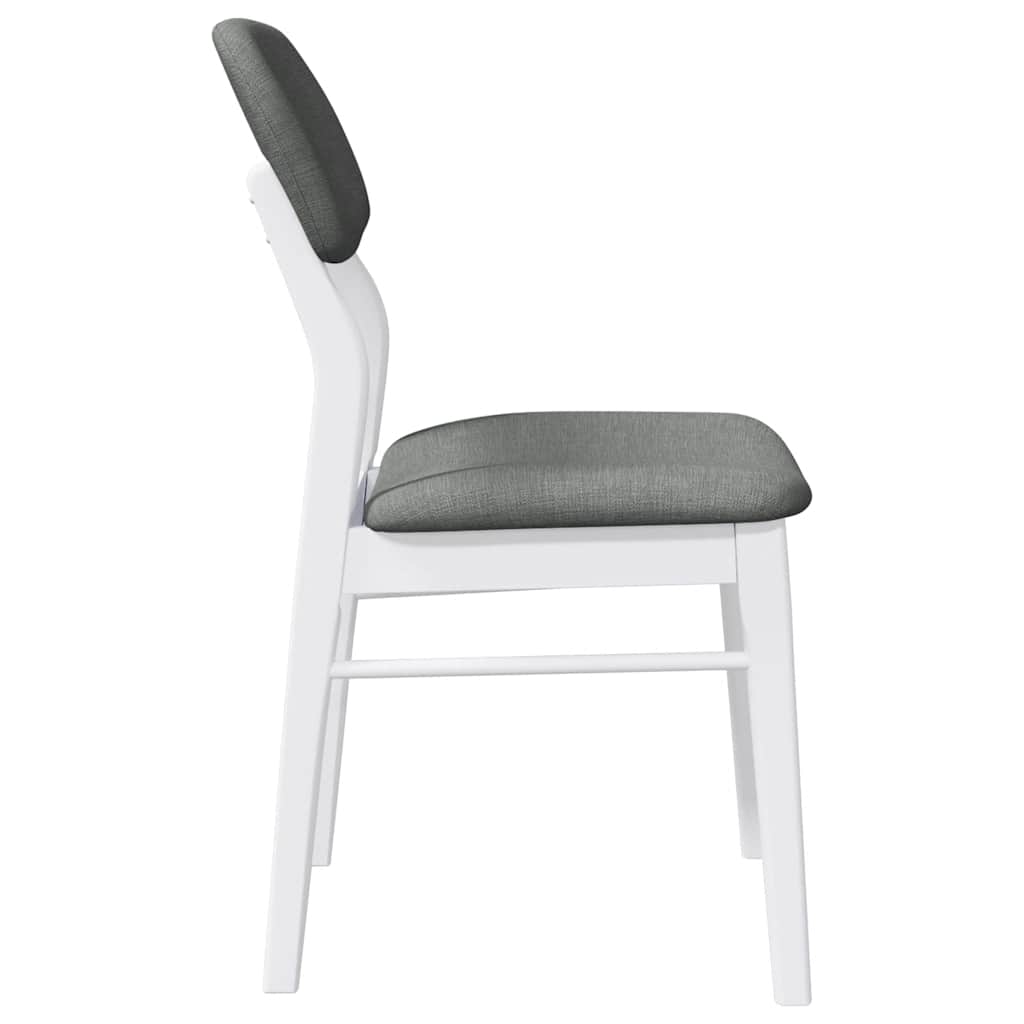 Sedie da Pranzo con Cuscini 2 pz Bianco Legno Massello di Hevea | homemem39