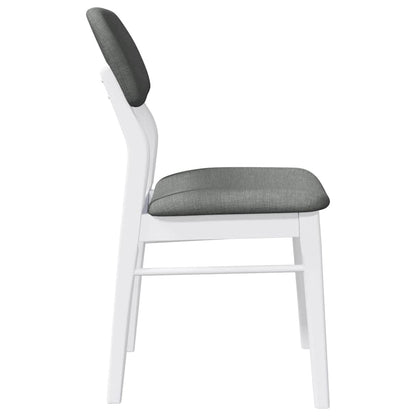 Sedie da Pranzo con Cuscini 2 pz Bianco Legno Massello di Hevea | homemem39